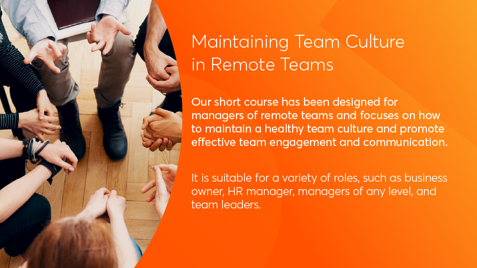 Maintaining Team Culture in Remote Teams Title Slide