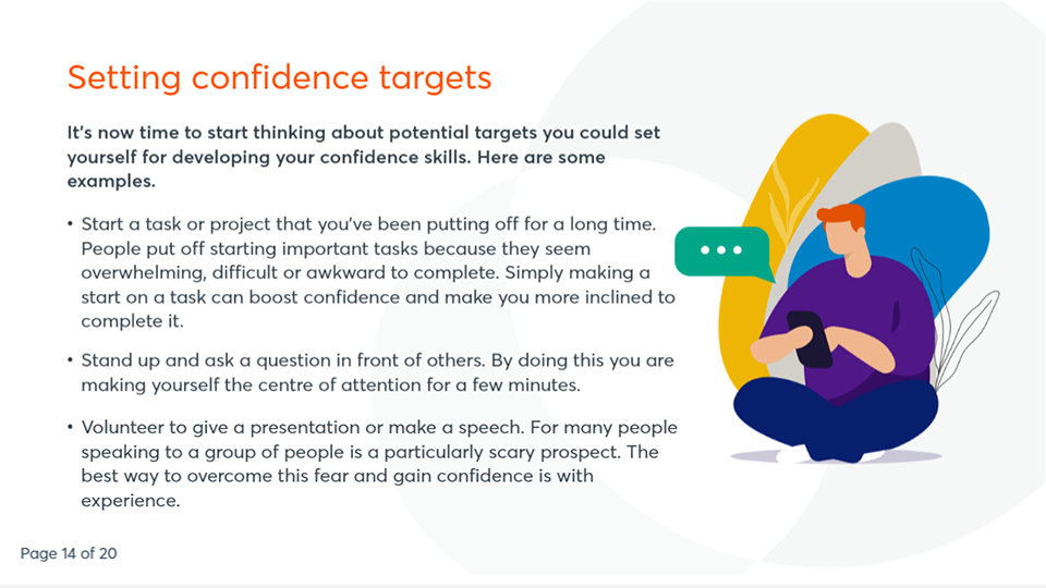 Professional and Professional Development Course setting confidence targets